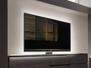 After repair: LG OLED TV displaying bright, clear picture